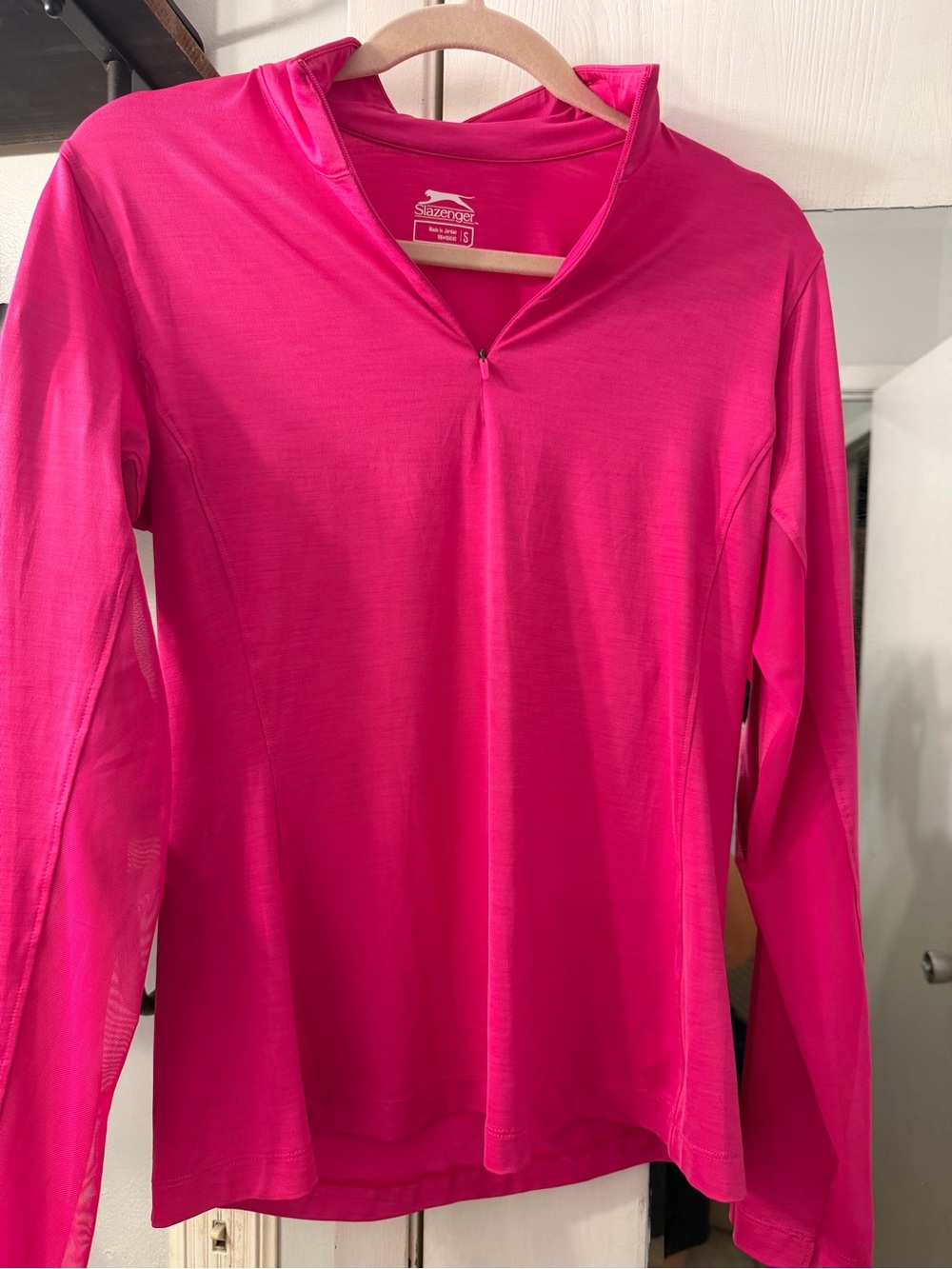 Slazenger Golf Vibrant Pink Long-Sleeve Quarter-Zip Top